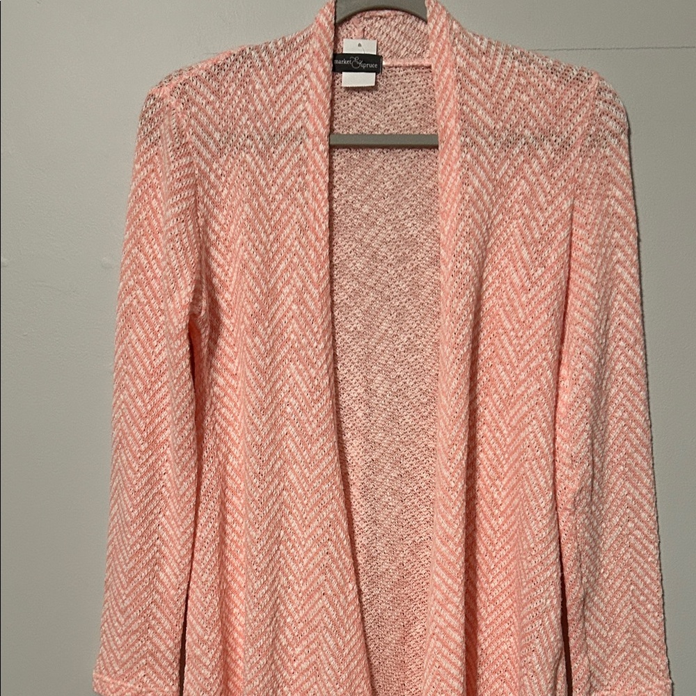 Market & Spruce Coral Open-Front Cardigan. Small. See call out notes!! - Picture 4 of 8